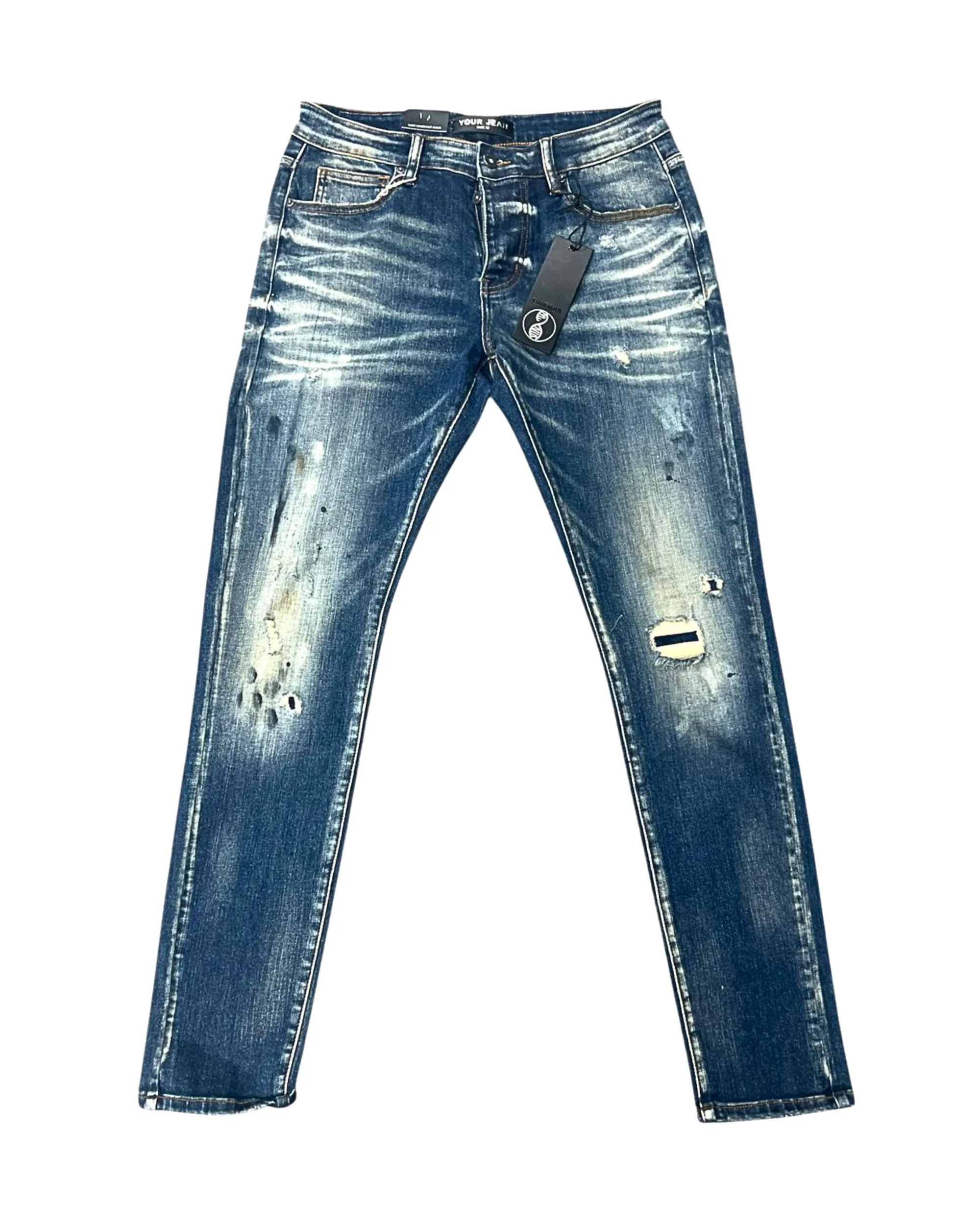 Navy Blue Wash Skinny Jeans