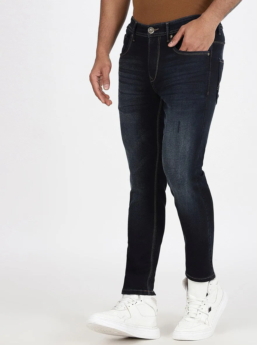 Navy Blue Washed Rider Fit Jeans | JadeBlue