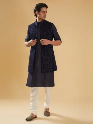 Navy Long Waistcoat