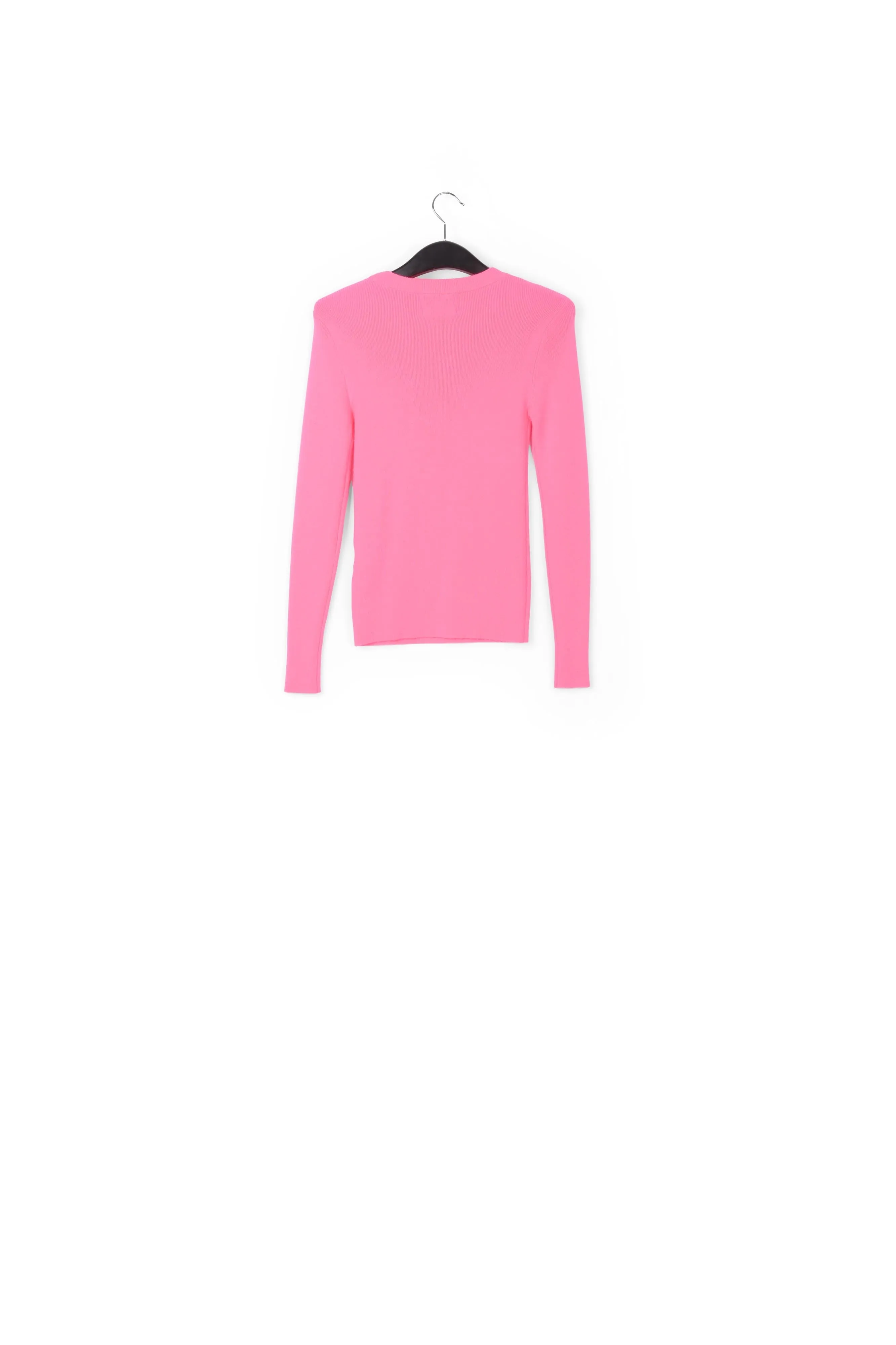 Neon pink rib-knitted sweater