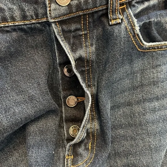 NEW Cello HIGH RISE RAW CUFF DAD JEAN Junior’s SZ 13 in Dark Blue Wash