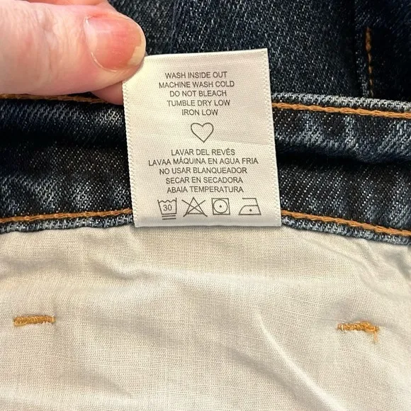 NEW Cello HIGH RISE RAW CUFF DAD JEAN Junior’s SZ 13 in Dark Blue Wash