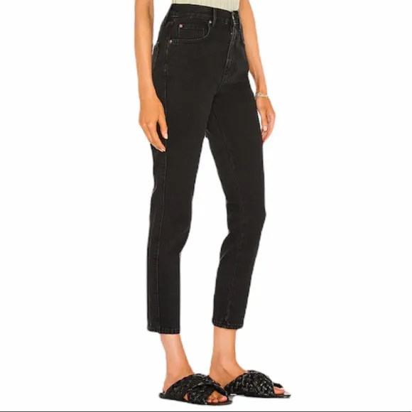 NEW Free People Stove Pipe High-Rise Black Jeans