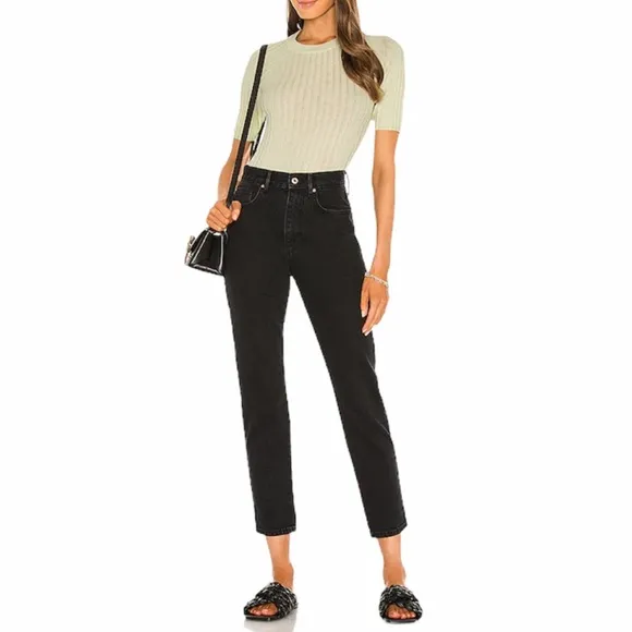 NEW Free People Stove Pipe High-Rise Black Jeans
