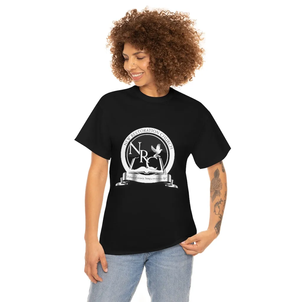 New Restoration Church Black/White Unisex Heavy Cotton Tee