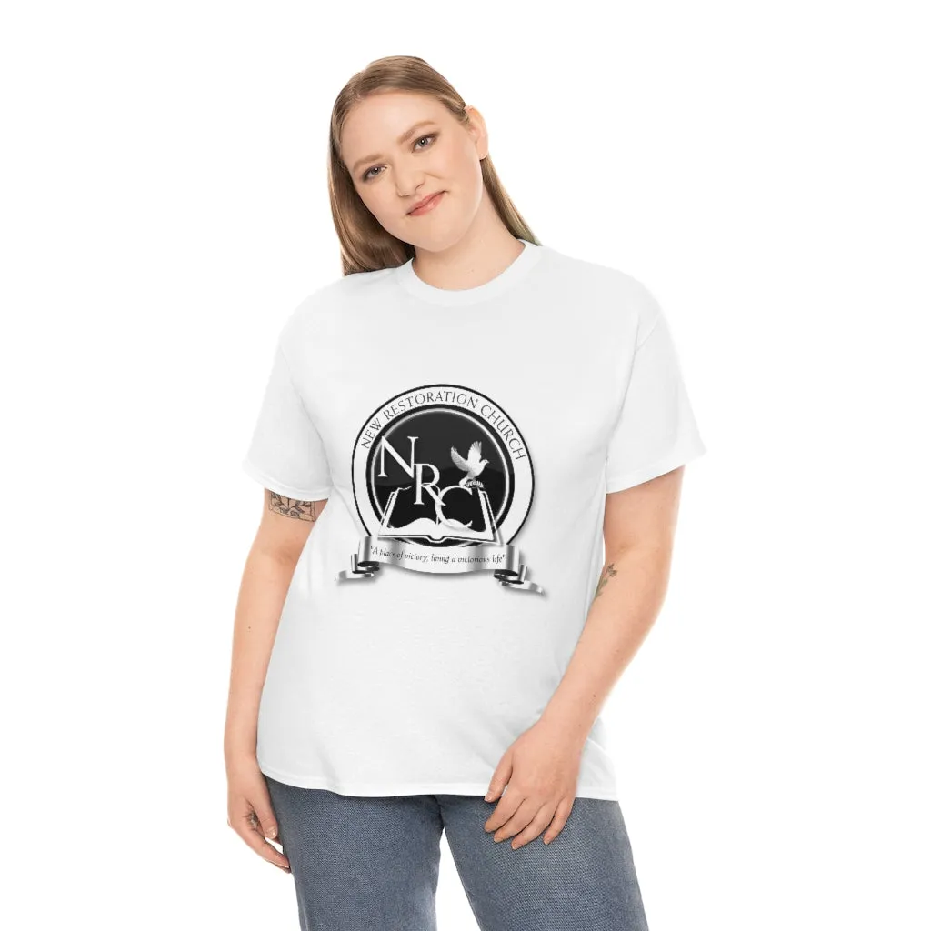 New Restoration Church Black/White Unisex Heavy Cotton Tee
