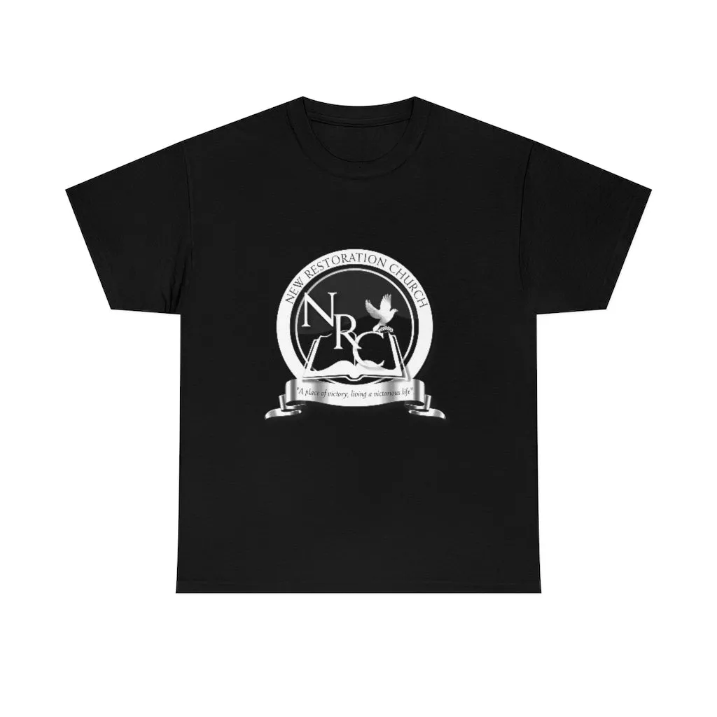 New Restoration Church Black/White Unisex Heavy Cotton Tee