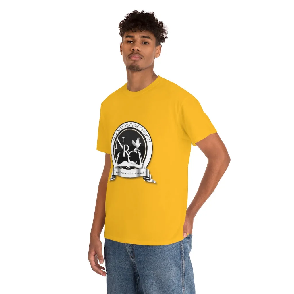 New Restoration Church Black/White Unisex Heavy Cotton Tee