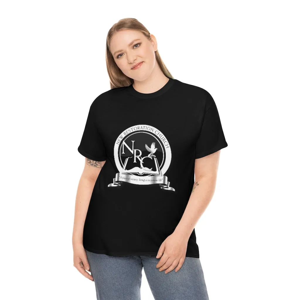 New Restoration Church Black/White Unisex Heavy Cotton Tee