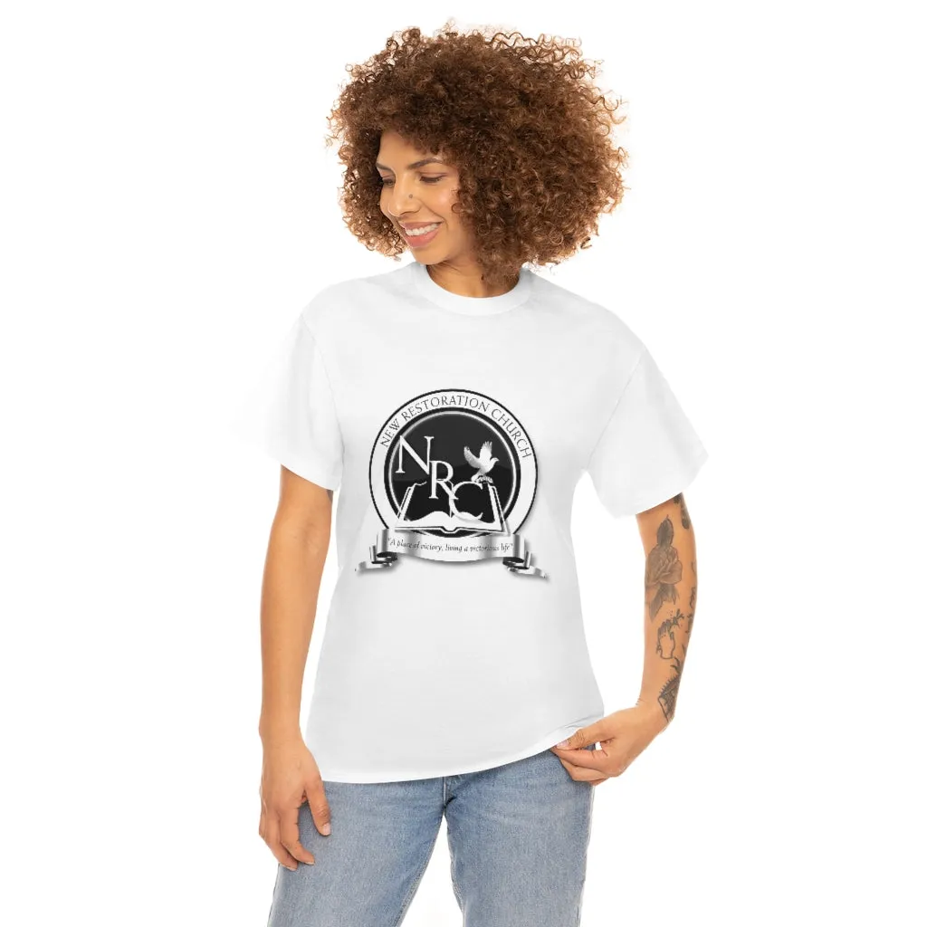 New Restoration Church Black/White Unisex Heavy Cotton Tee