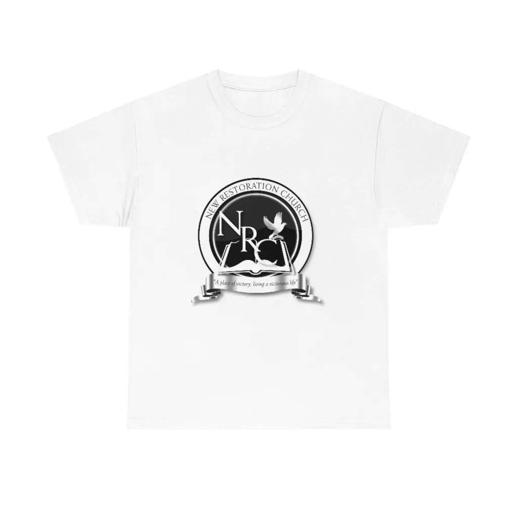 New Restoration Church Black/White Unisex Heavy Cotton Tee