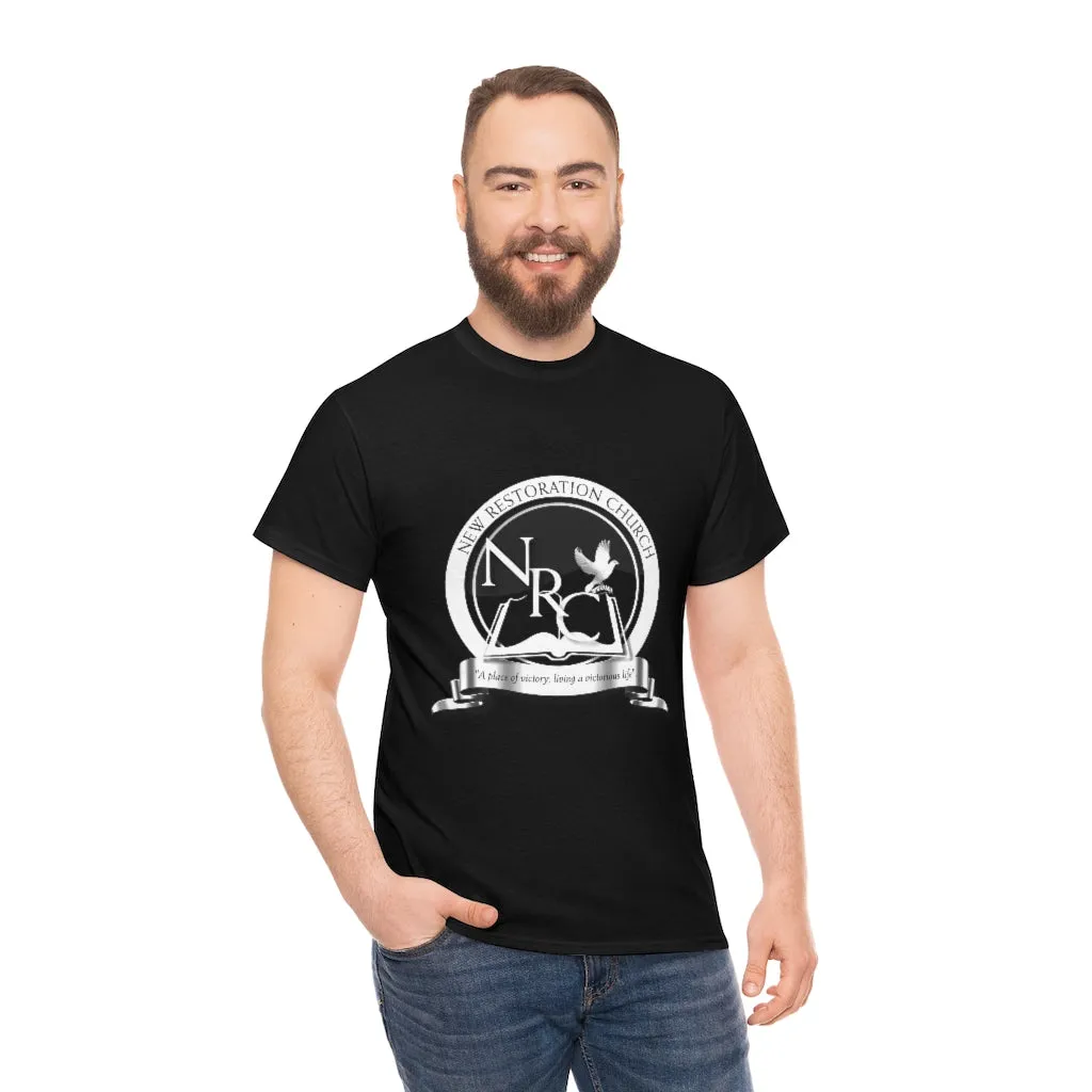 New Restoration Church Black/White Unisex Heavy Cotton Tee