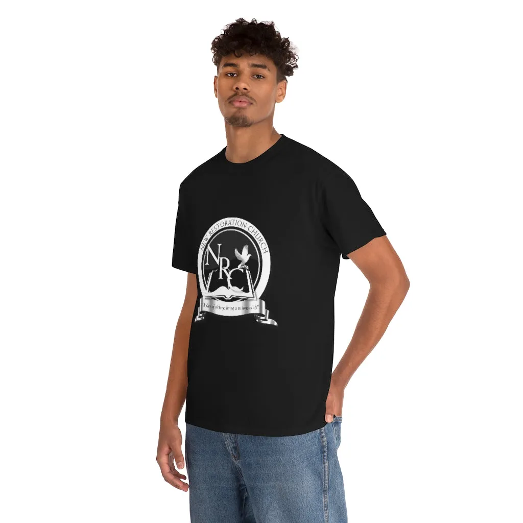 New Restoration Church Black/White Unisex Heavy Cotton Tee