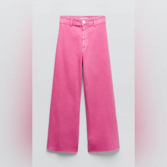 NEW Zara Blogger Favorite Super High Rise Straight Leg Full Length Rigid Jeans