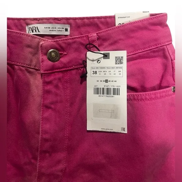 NEW Zara Blogger Favorite Super High Rise Straight Leg Full Length Rigid Jeans