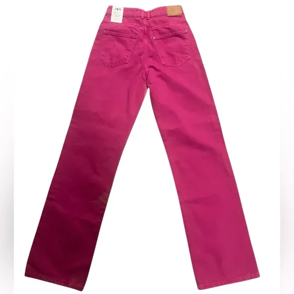 NEW Zara Blogger Favorite Super High Rise Straight Leg Full Length Rigid Jeans