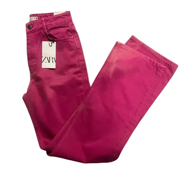 NEW Zara Blogger Favorite Super High Rise Straight Leg Full Length Rigid Jeans