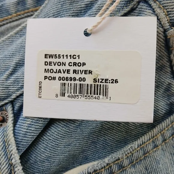 NWT ETICA DEVON WIDE LEG JEANS IN MOJAVE RIVER SIZE 26