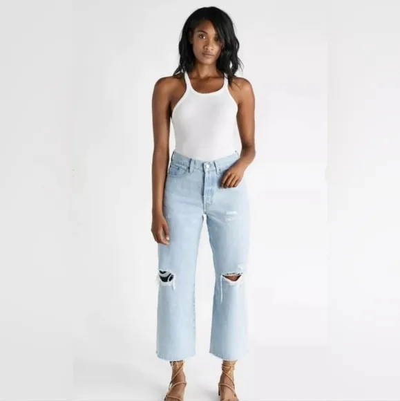 NWT ETICA DEVON WIDE LEG JEANS IN MOJAVE RIVER SIZE 26