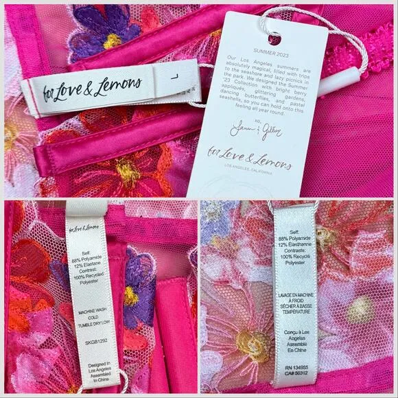 NWT For Love &amp; Lemons Pink Anemone Floral Garter Skirt
