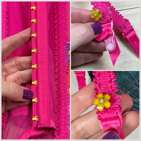 NWT For Love &amp; Lemons Pink Anemone Floral Garter Skirt