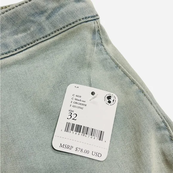 NWT Free People Youthquake Cropped Flare Jeans in Bleach Out Blue Size 32(14)