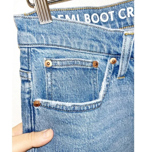 NWT J. CREW PLUS Billie Crop Demi Boot cut jeans Medium Wash SZ: 31 (14)