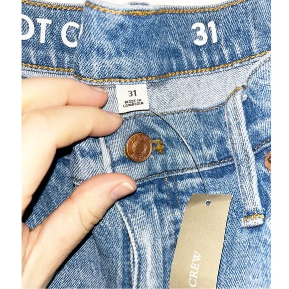 NWT J. CREW PLUS Billie Crop Demi Boot cut jeans Medium Wash SZ: 31 (14)