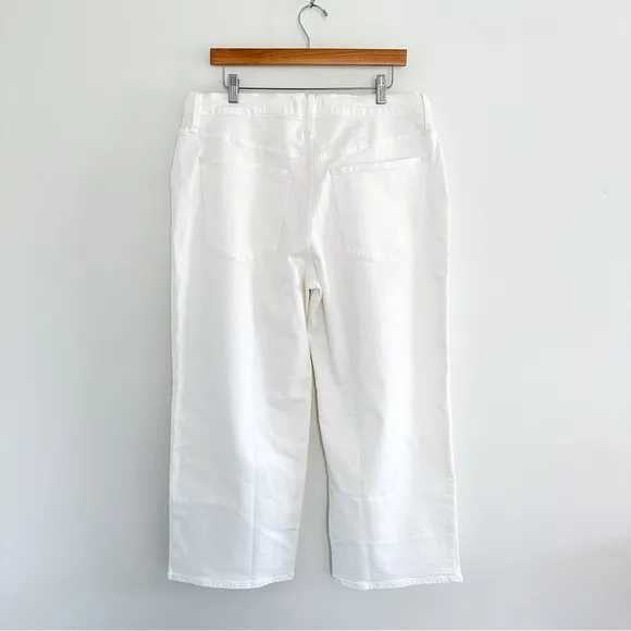 NWT Madewell The Petite Perfect Vintage Wide-Leg Crop Jean in Tile White NE086