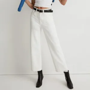 NWT Madewell The Petite Perfect Vintage Wide-Leg Crop Jean in Tile White NE086