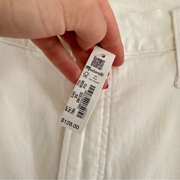 NWT Madewell The Petite Perfect Vintage Wide-Leg Crop Jean in Tile White NE086