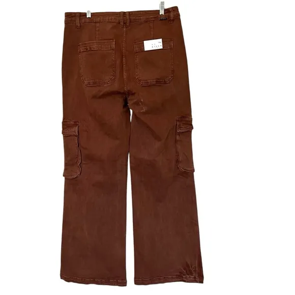 NWT Risen Espresso High Rise, Wide Leg Cargo Jeans Size 1XL/16W