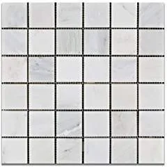 Oriental White - Eastern White Marble 2 X 2 POLISHED Mosaic Tile - 6" X 6" Sample