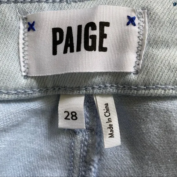 PAIGE Tie Dye Hoxton Slim Crop Raw Hem Jeans Size 28