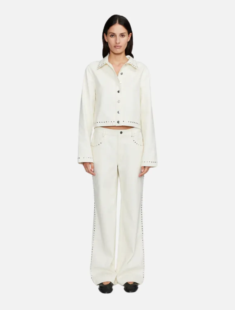 Pat Studded Jacket - Cream