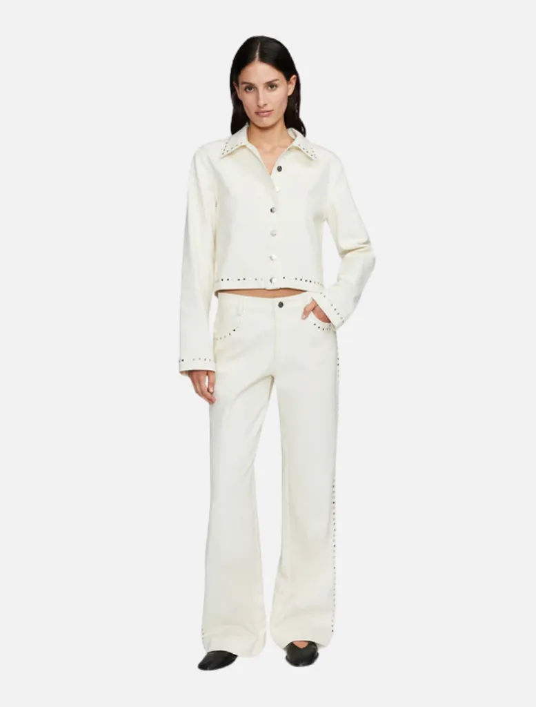 Pat Studded Jacket - Cream