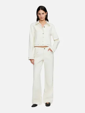 Pat Studded Jacket - Cream