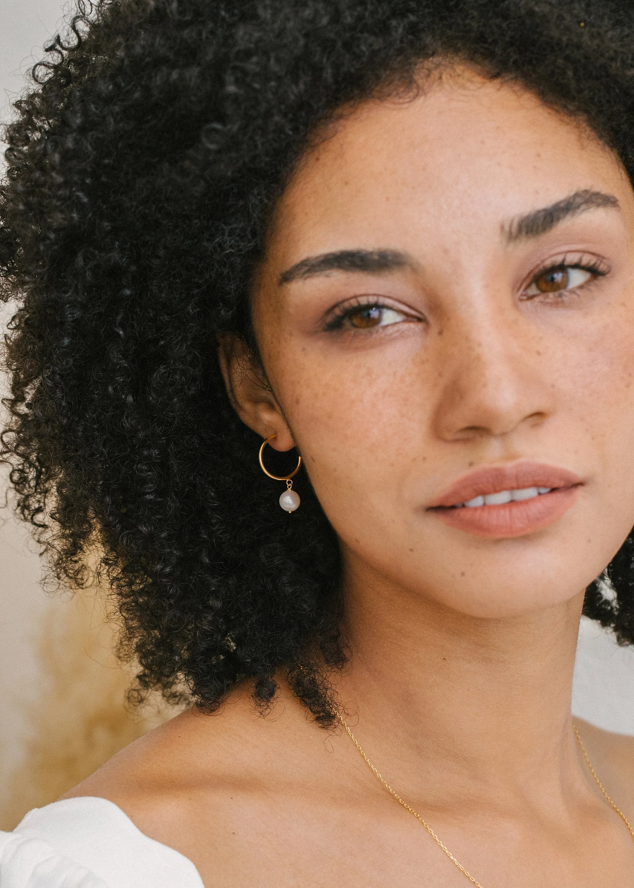 Pearl Hoop Earrings