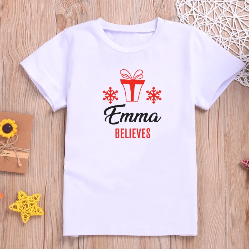 Personalised Name Believes Christmas T-shirts