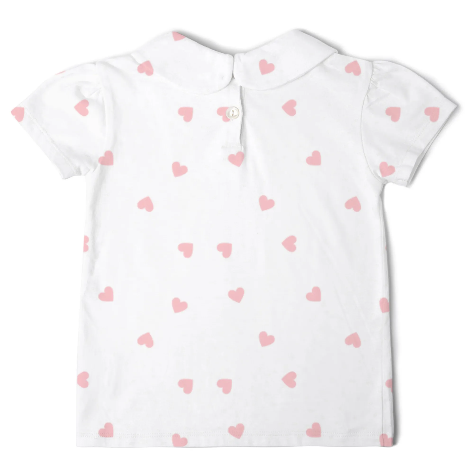 Peter Pan Short Sleeved T-Shirt - Pink Hearts