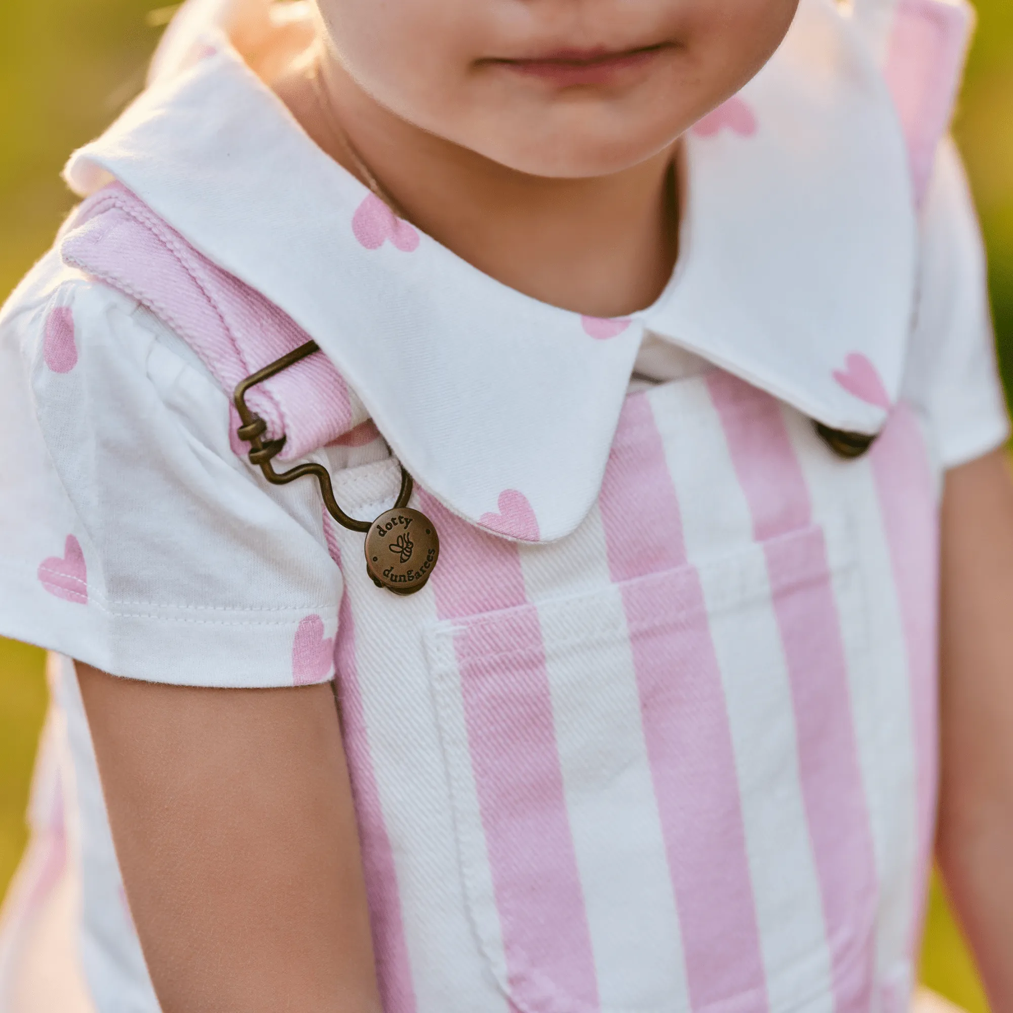 Peter Pan Short Sleeved T-Shirt - Pink Hearts