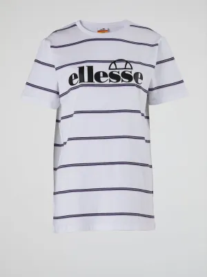 Pianna White Striped Long T-Shirt