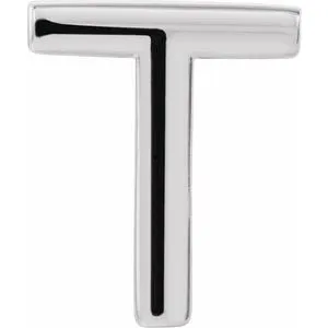Platinum Single Initial T Earring