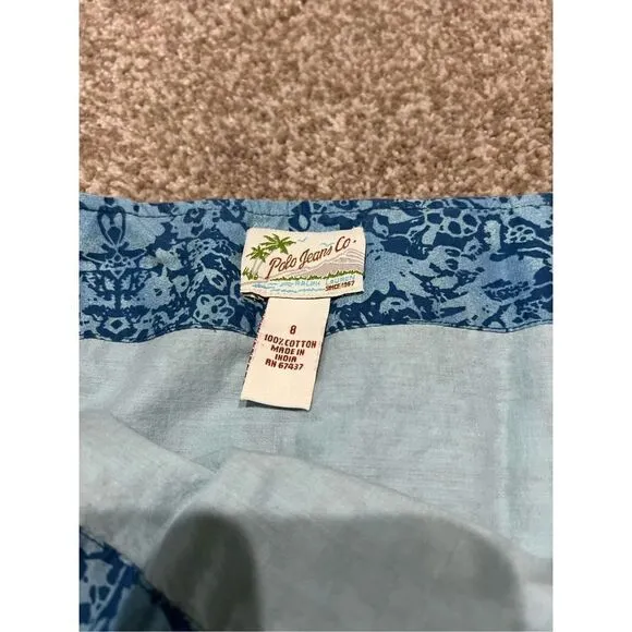 Polo Jeans Co Ralph Lauren women cotton blue skirt size 8