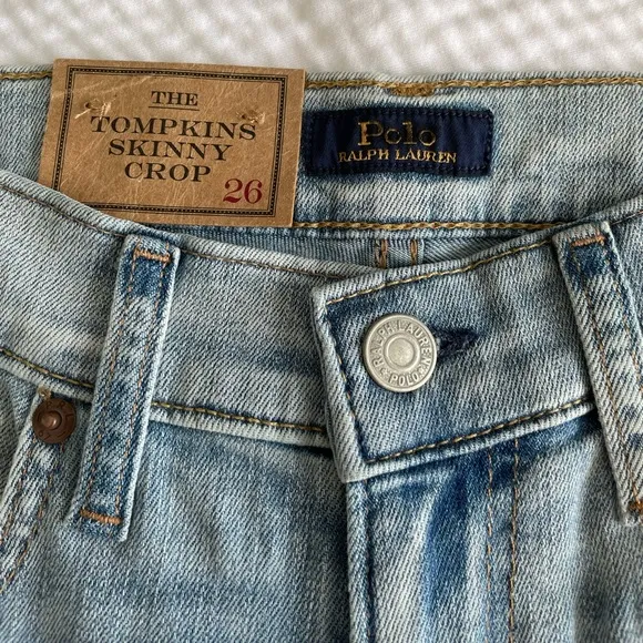 Polo Ralph Lauren Distressed Tompkins Skinny Crop Jeans
