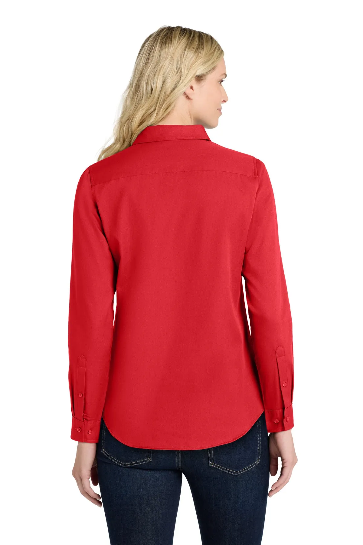Port Authority Women's Long Sleeve SuperPro ReactTwill Shirt. LW808 Rich Red