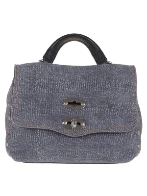 Postina Tela Genova Baby Structured Grey Leather Bag