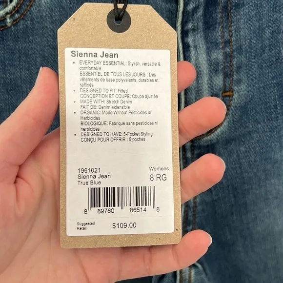 Prana Sienna Jeans Size 8/29 NWT