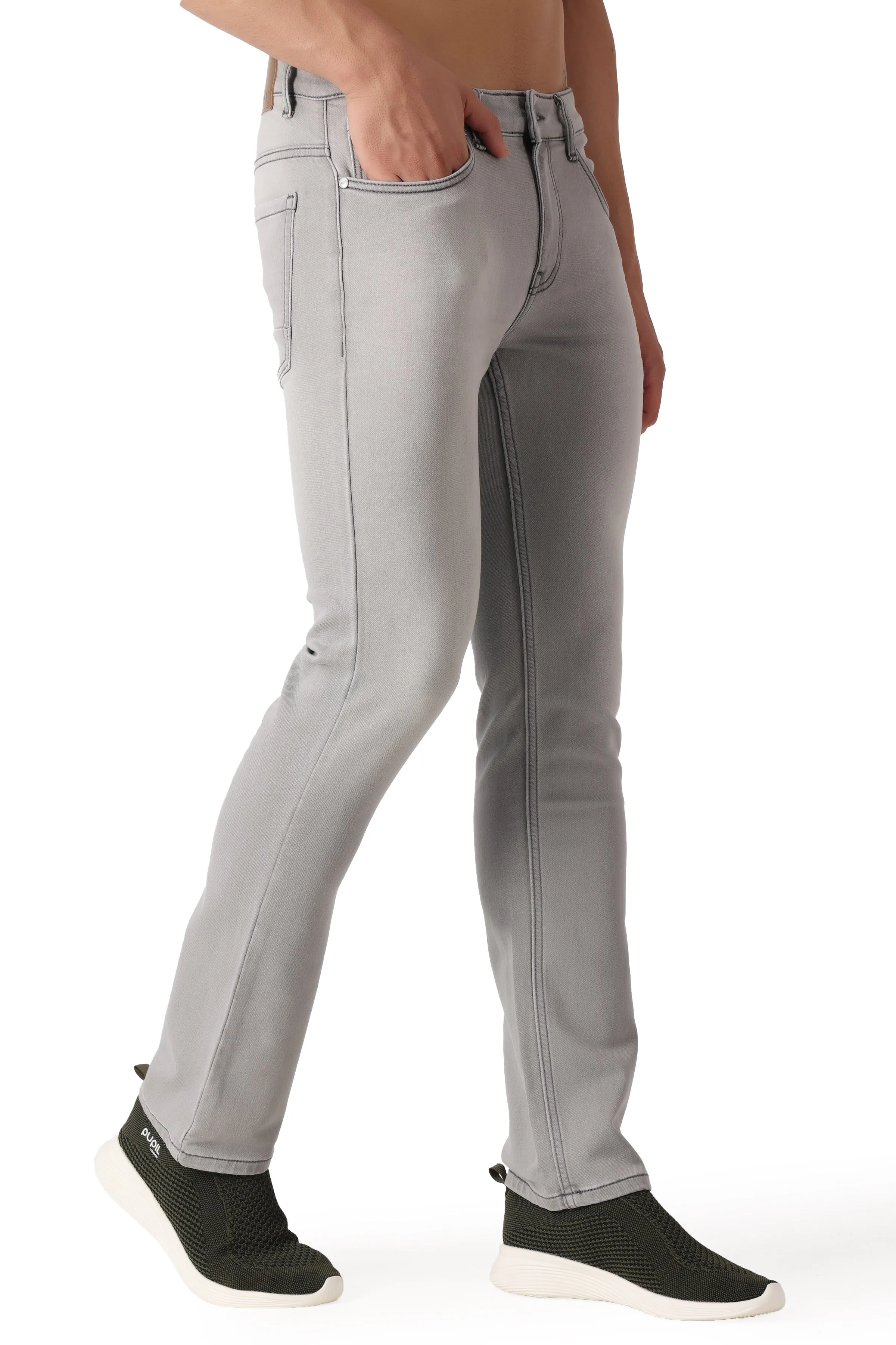 Pupil London Light Grey Regular Fit Jeans