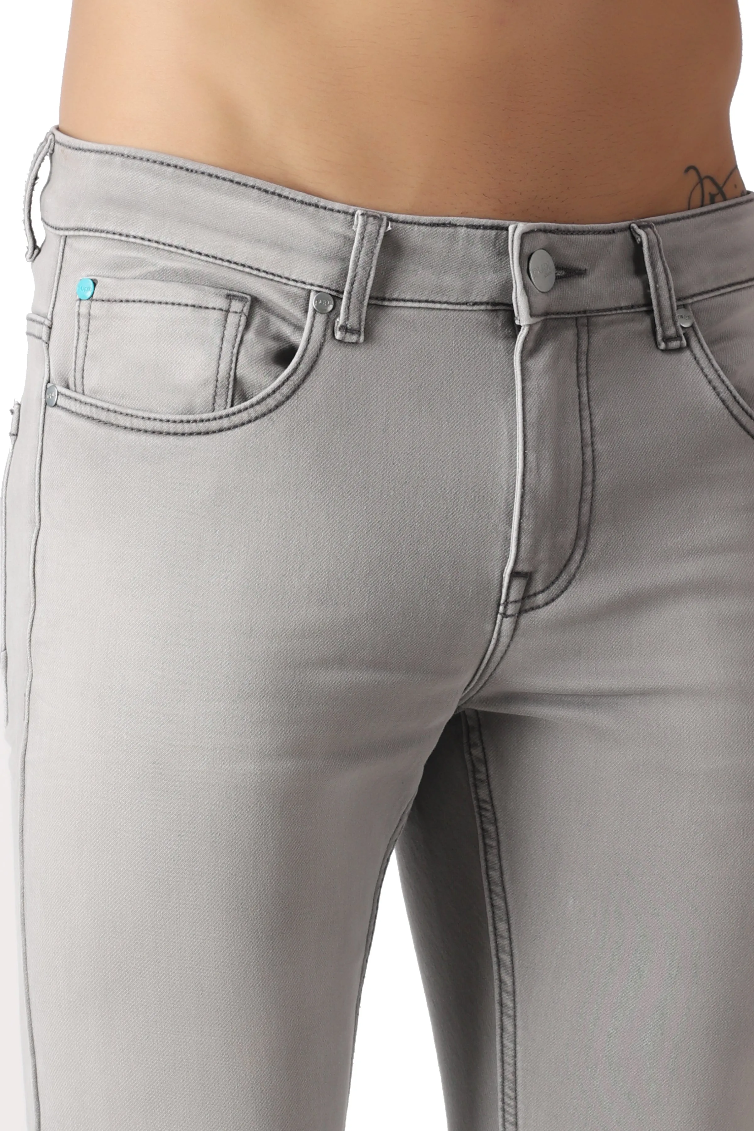 Pupil London Light Grey Regular Fit Jeans
